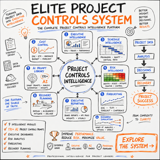 Elite Project Controls System — 9 intelligence modules infographic