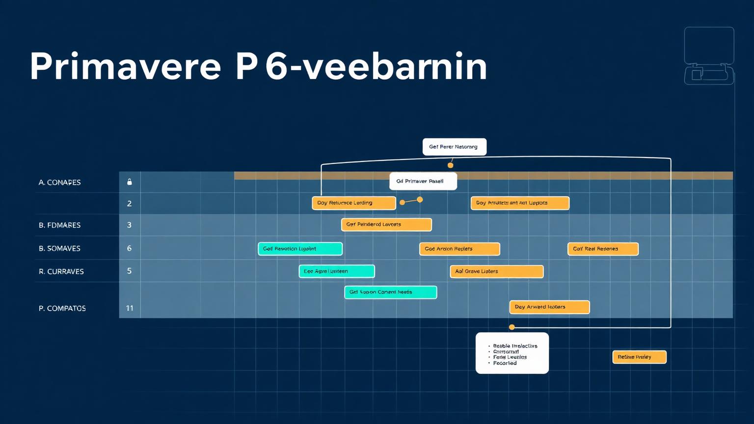 Primavera P6 learning path illustration with Gantt and WBS