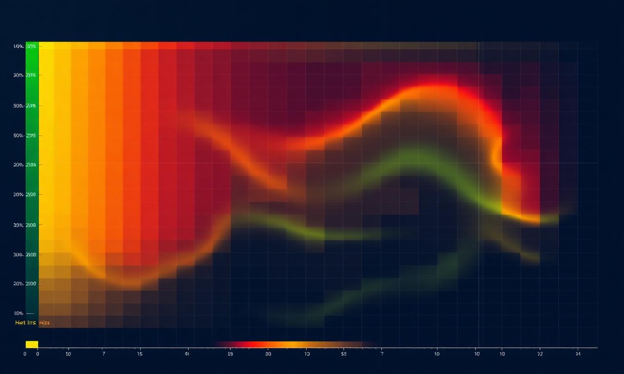 Heat map grid of risks coloured amber red green