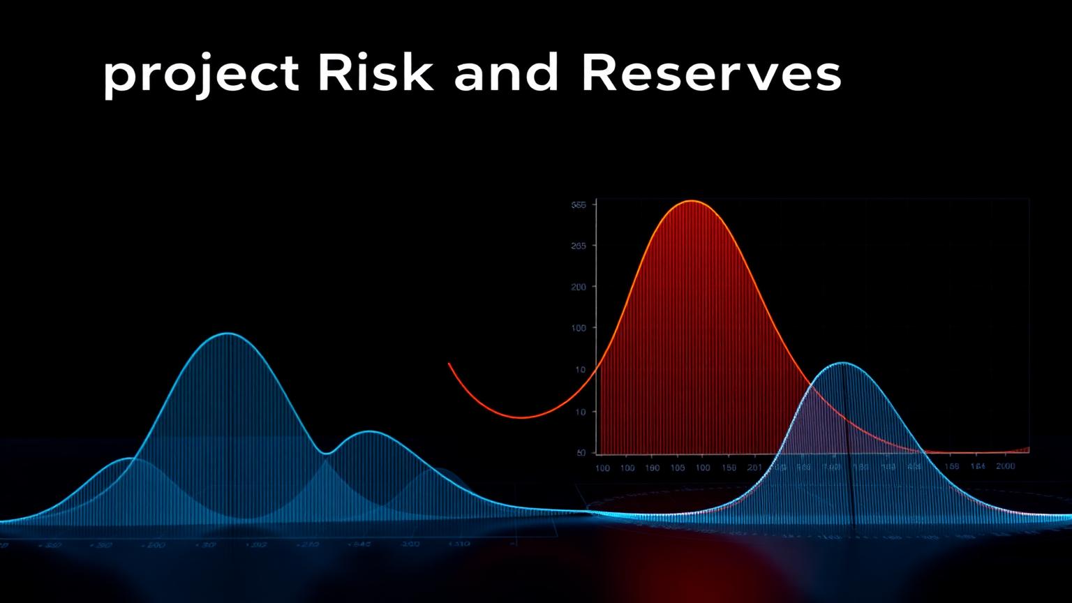 Dark navy Monte Carlo simulation curves and risk heat map